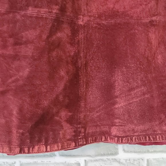 Vintage Onde Red Leather Womens Jacket Open Front Size 8 - Picture 8 of 8